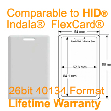 Clamshell proximity card-26BIT 40134 Compare to HID Indala FlexCard